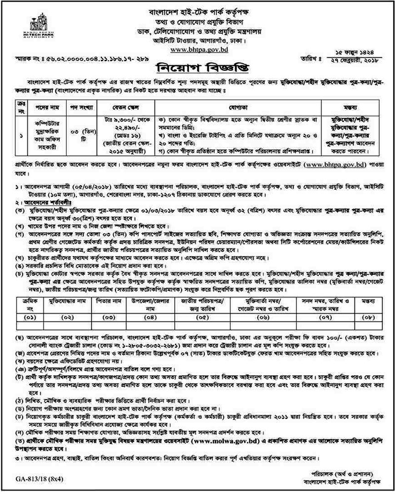 ICT Ministry Job Circular 2018