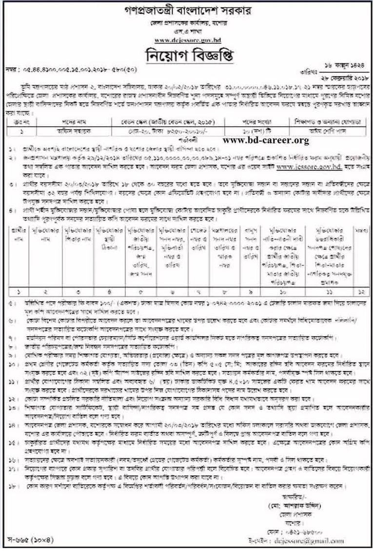 Ministry Of Land Job Circular 2018