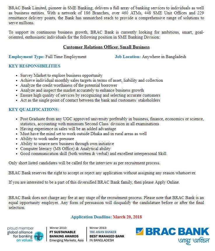 BRAC Bank Job Circular In 2018