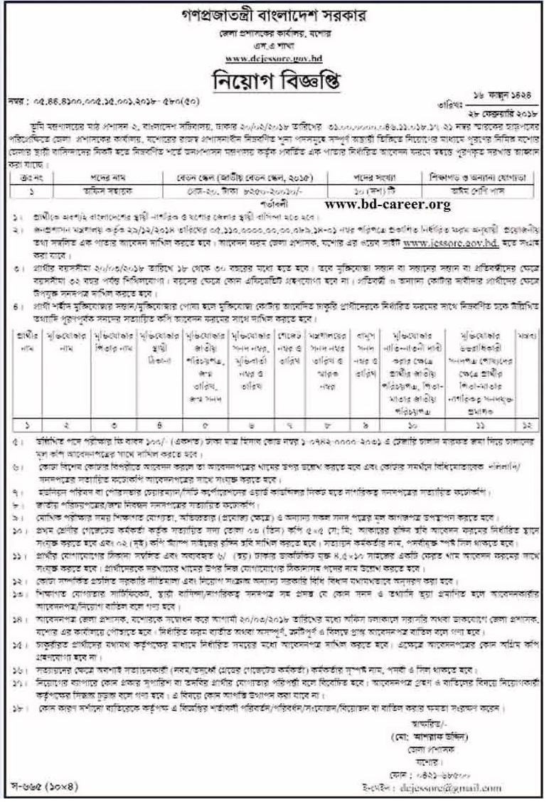 Ministry of Land job circular 20108