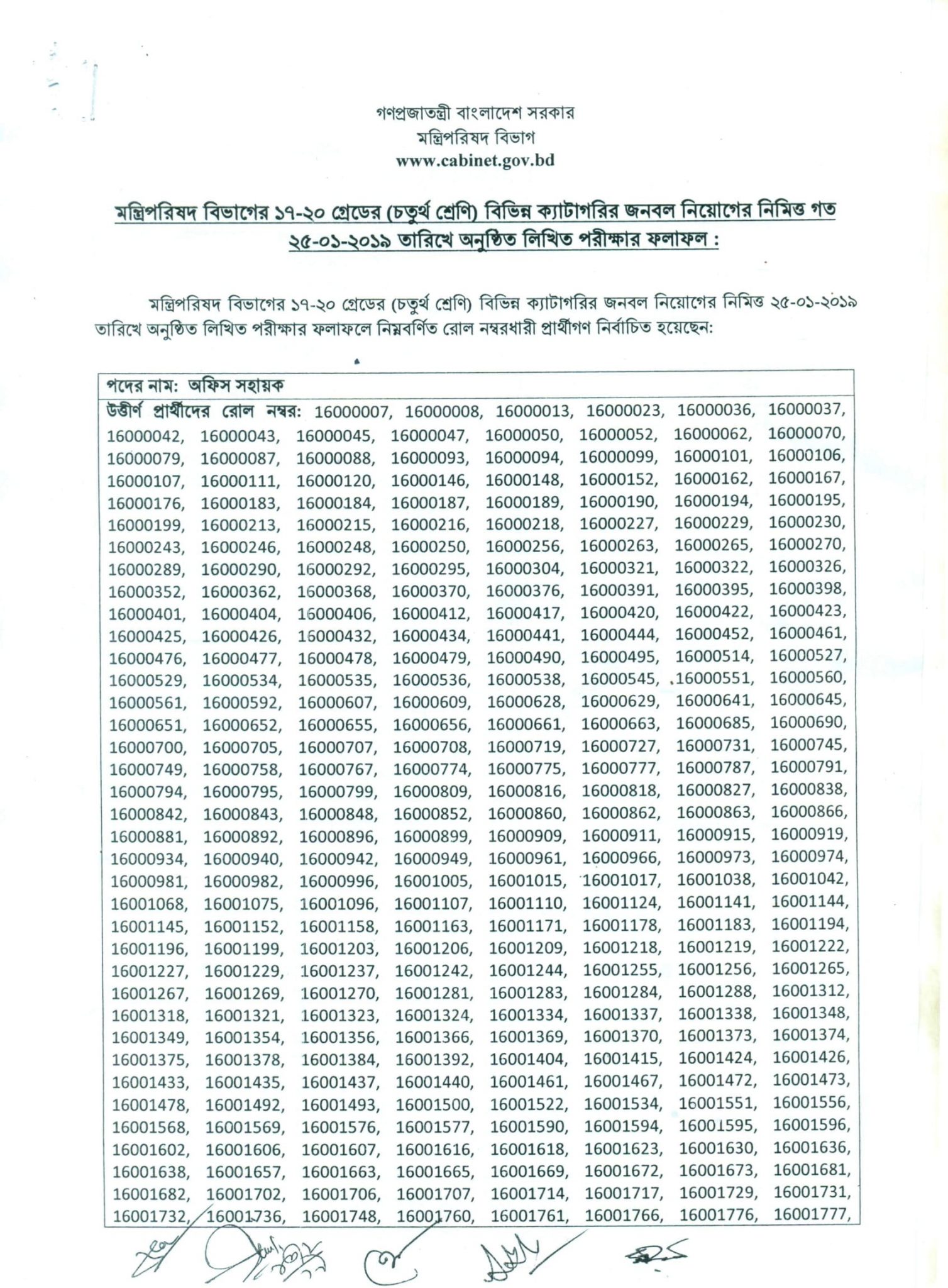 Cabinet Division Exam Result 2019 Bd Jobs Careers