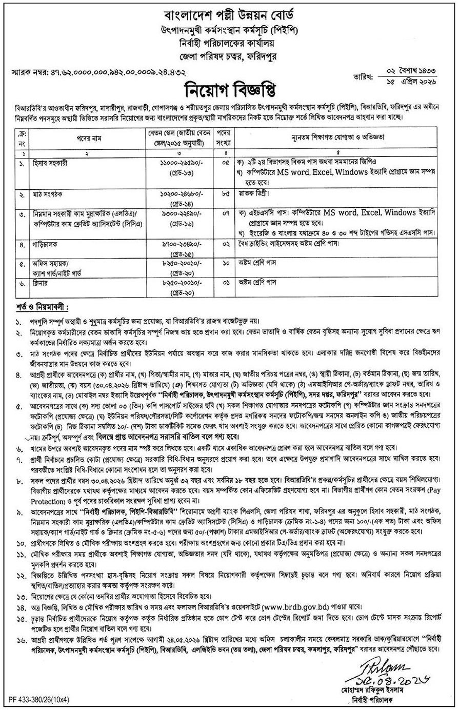 BRDB Job Circular 2026